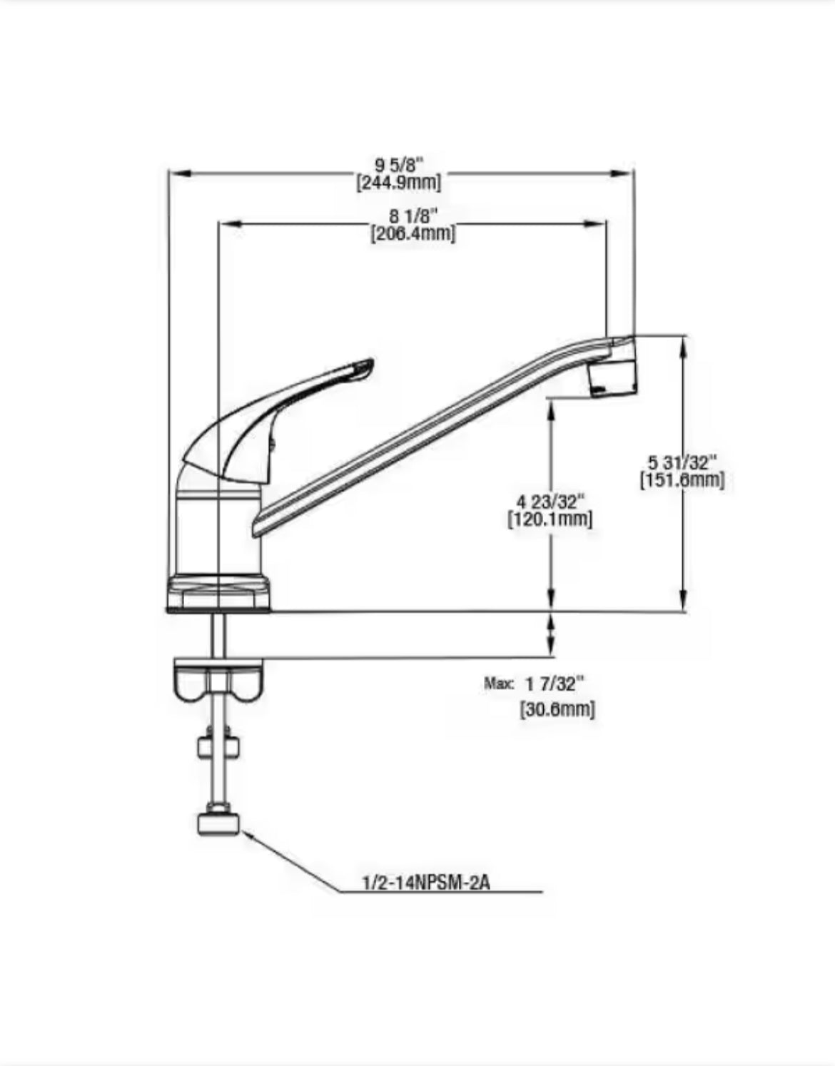 Single-Handle Standard Kitchen Faucet in Chrome, Glacier Bay