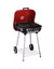 19 in. Steel Portable Outdoor Wheeled Charcoal Barbecue Grill in Red with Storage Rack and Air Vent Heat Control