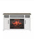 Hillrose 52 in. Freestanding Electric Fireplace TV Stand in White with Rustic Taupe Oak Top
