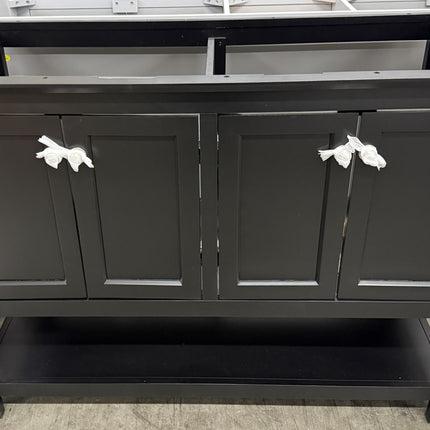 (G) Manchester 48" Black Traditional Double Sink Bathroom Vanity