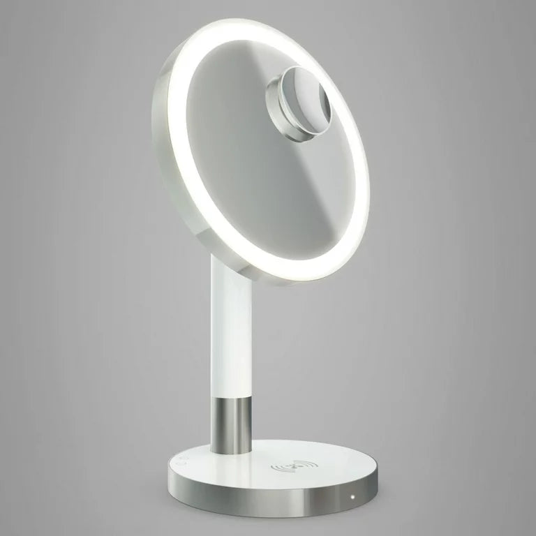 Atomi 9" LED Vanity Mirror with Qi Wireless Charging and Speaker