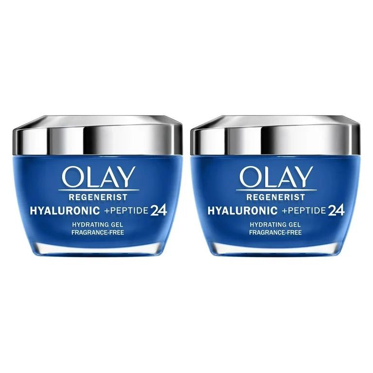 Olay Regenerist Hyaluronic + Peptide 24 Gel Face Moisturizer, 1.7 Ounce (2 Pack)