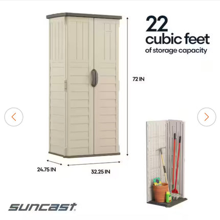 Resin Outdoor Storage Cabinet Shed (Beige)