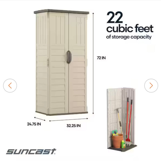 Resin Outdoor Storage Cabinet Shed (Beige)