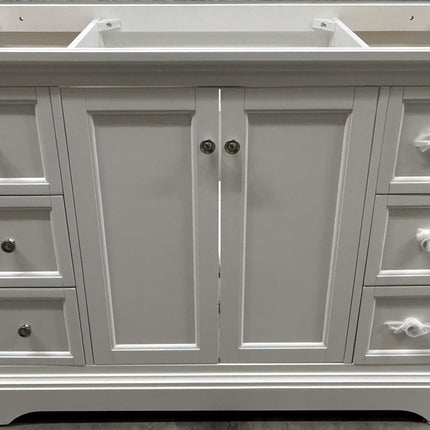 (O) Windsor 48" Matte White Traditional Bathroom Cabinet