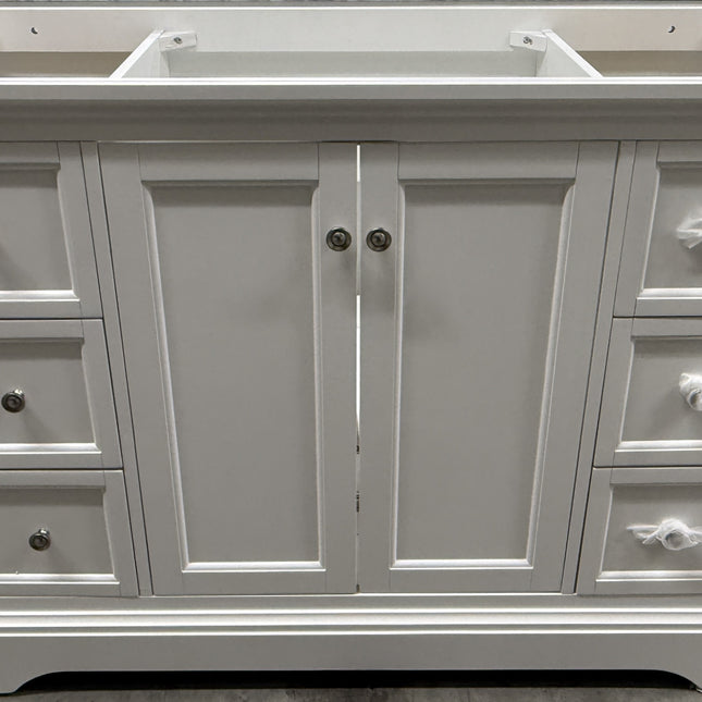 (O) Windsor 48" Matte White Traditional Bathroom Cabinet