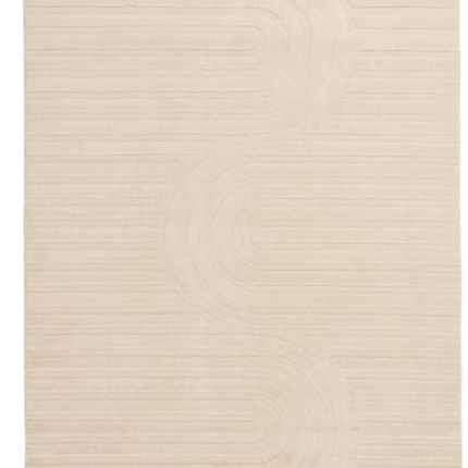 Oathil 6 ft. x 8 ft. Cream Geometric Polyester Area Rug