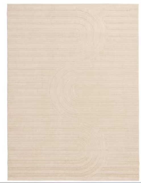 Oathil 6 ft. x 8 ft. Cream Geometric Polyester Area Rug