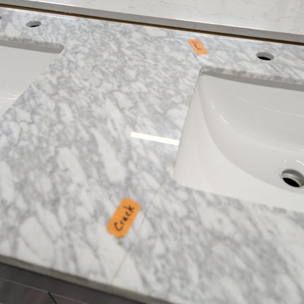 Stufurhome Rochester 60 Inches Grey Double Sink Bathroom Vanity - IMPerfections