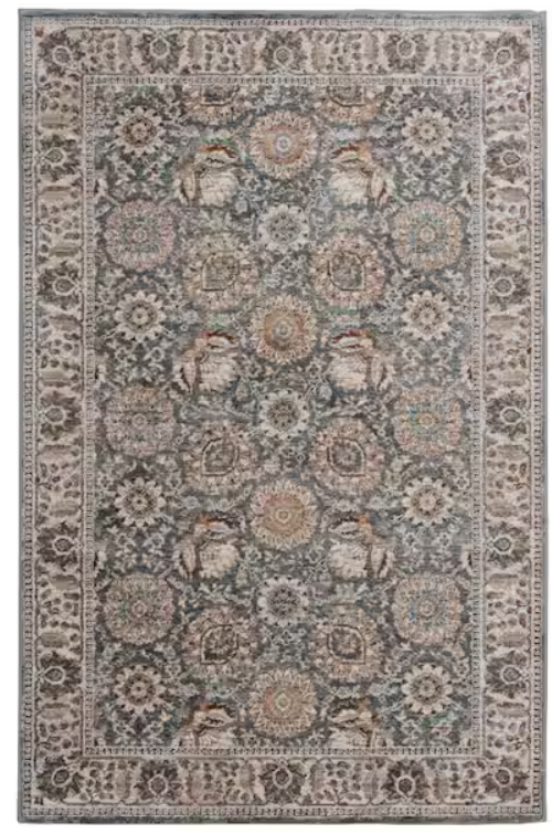 Reynell Light Blue 6x9 Floral Rug
