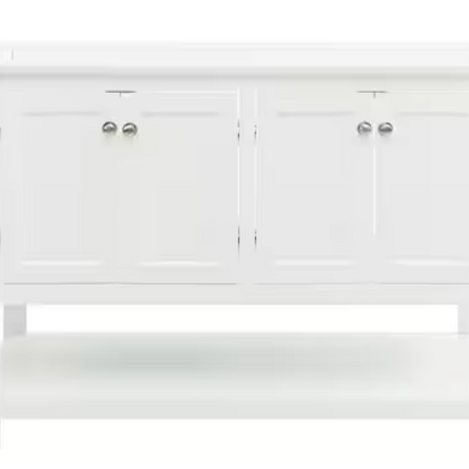 (K) Manchester 48" White Traditional Double Sink Bathroom Vanity