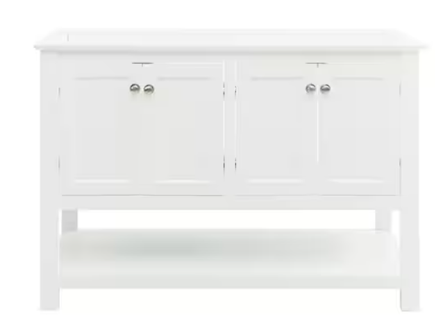 (K) Manchester 48" White Traditional Double Sink Bathroom Vanity