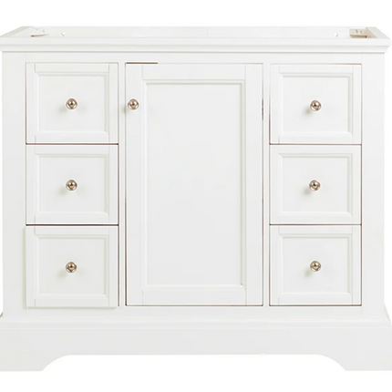 (L) Windsor 40" Matte White Traditional Bathroom Cabinet