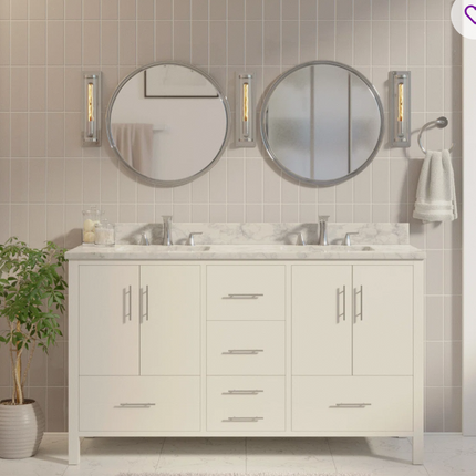 (Z) Kiara 60'' Double Bathroom Vanity with Top