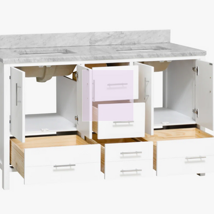 (Z) Kiara 60'' Double Bathroom Vanity with Top