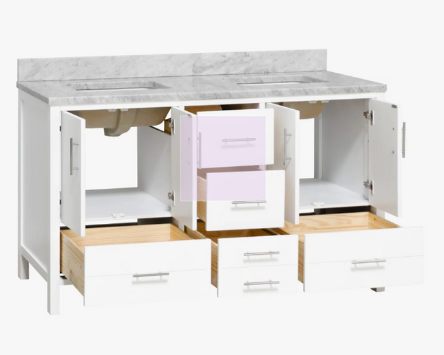 (Z) Kiara 60'' Double Bathroom Vanity with Top