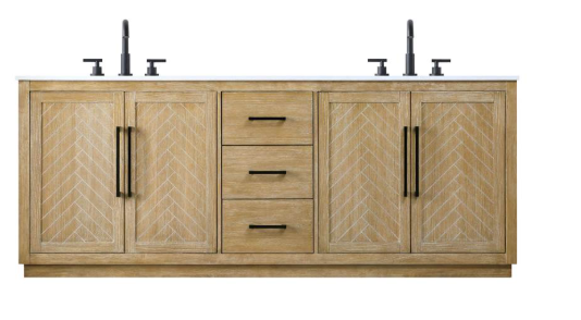 (AK) Elegant Lighting 84" Double Vanity Linen Oak