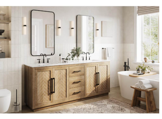 (AK) Elegant Lighting 84" Double Vanity Linen Oak