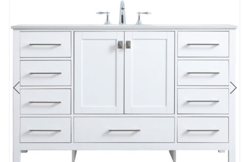 (AJ) Irene 54" Single Vanity White