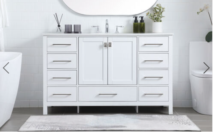 (AJ) Irene 54" Single Vanity White