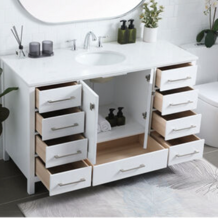 (AJ) Irene 54" Single Vanity White