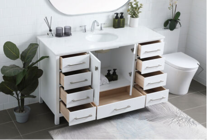 (AJ) Irene 54" Single Vanity White