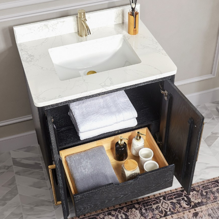 (AP) Vinnova Gara 30"Free Standing Single Vanity w/White Stone Top