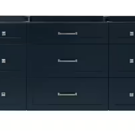 (AQ) Monroe 60" Double Vanity in Midnight Blue with Top