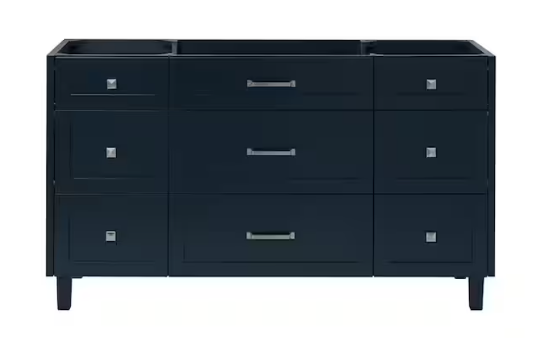 (AQ) Monroe 60" Double Vanity in Midnight Blue with Top