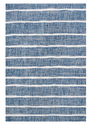 Santa Monica Colonia Berber Stripe 5 x 8 Navy/Ecru Rug
