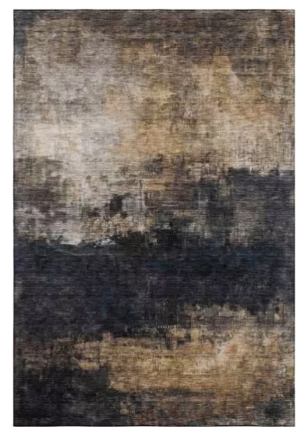 Mayfield Abstract Charcoal 5'x7'6" Area Rug Machine Washable