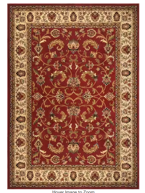 Royalty Red/Ivory 5'x7' Indoor Area Rug