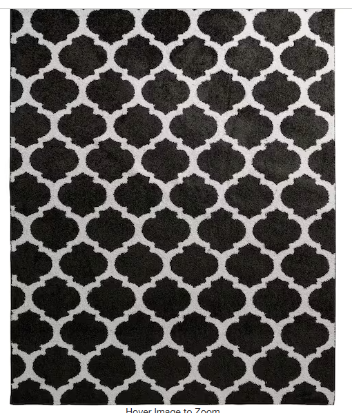 Seyward 8'x10' Grey Trellis Shag Area Rug