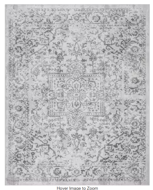 Tayse White/Gray/Cream Indoor Floral/Botanical 8'x10' Area Rug