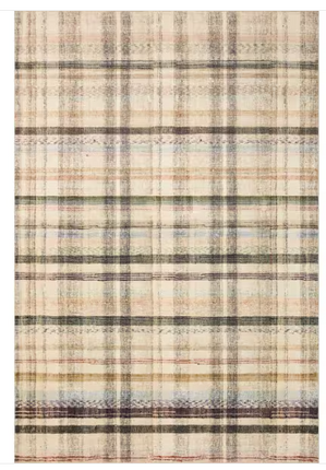 Chris Loves Julia Humphrey Ivory/Multi 7'3"x9'3" Plaid Area Rug