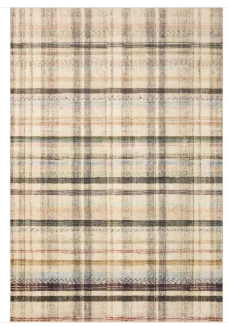 Chris Loves Julia Humphrey Ivory/Multi 7'3"x9'3" Plaid Area Rug
