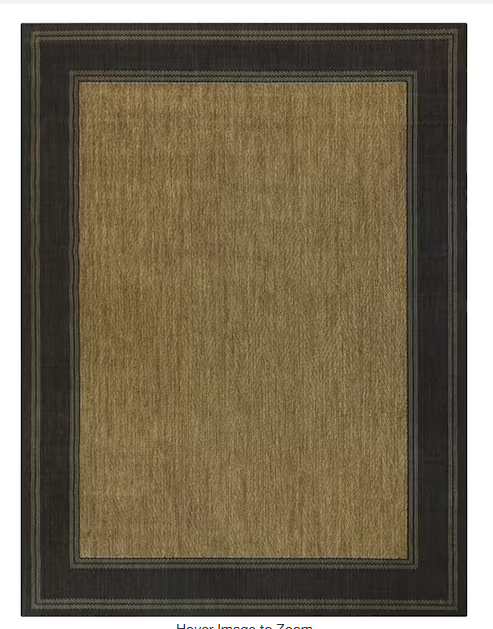 Hampton Bay Black/Brown Border 8'x10' I/O Area Rug