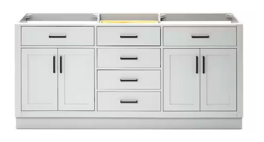 (AR) Ariel Hepburn 72" Vanity without Top +Sink in Gray