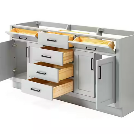 (AR) Ariel Hepburn 72" Vanity without Top +Sink in Gray