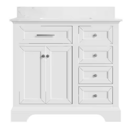 (AT) 36" Freestanding White Vanity