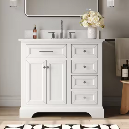 (AT) 36" Freestanding White Vanity
