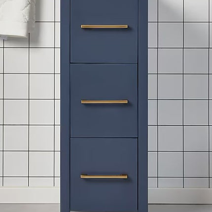 (BA) Brescia 12-in Bathroom Blue Vanity with White Ceramic Top (Fully Assembled)