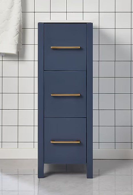 (BA) Brescia 12-in Bathroom Blue Vanity with White Ceramic Top (Fully Assembled)