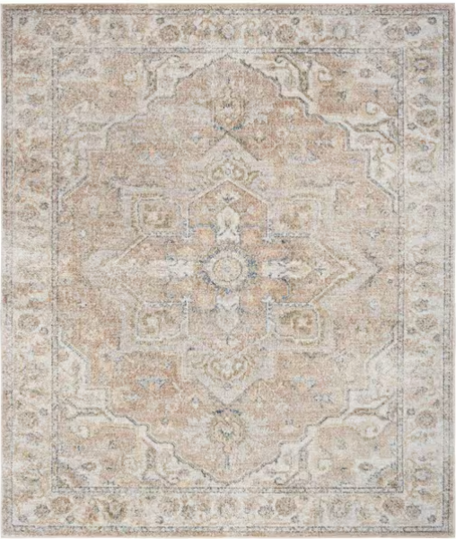 Astra Machine Washable Beige 9 ft. x 12 ft. Distressed Traditional Area Rug