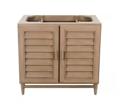 James Martin Vanities Portland 36 in. W x 23.5 in.D x 34.3 in. H Single Vanity in Whitewashed Walnut (no top)