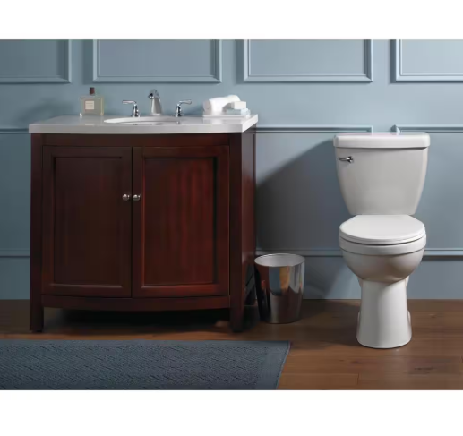 Delta Foundations 2-piece 1.28 GPF Single Flush Round Front Toilet in White