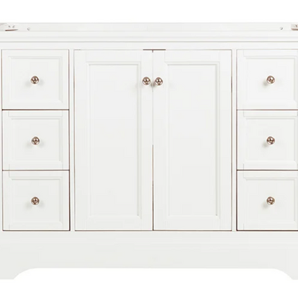 (O) Windsor 48" Matte White Traditional Bathroom Cabinet