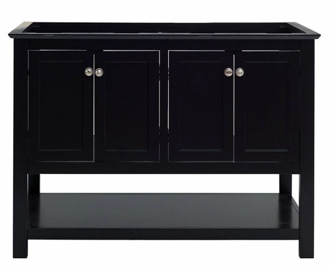 (G) Manchester 48" Black Traditional Double Sink Bathroom Vanity