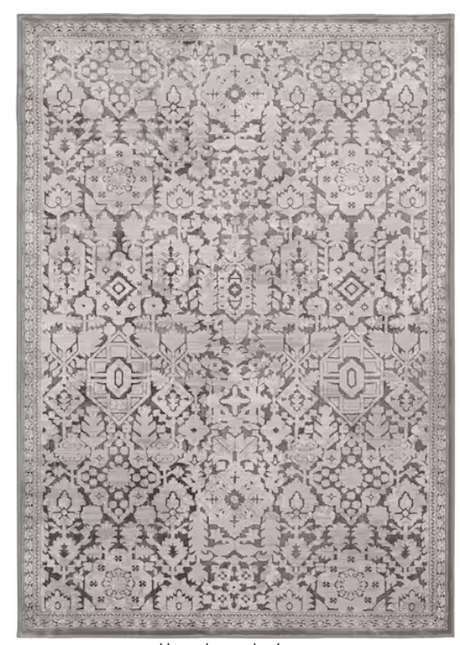 Skyline Gray 5 ft. x 7 ft.Floral Area Rug