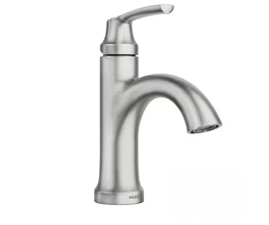 MOEN Wellton 4 in. Centerset Single Handle Bathroom Faucet in Spot Resist Brushed Nickel